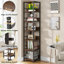 Bibliothèque moderne en bois et acier inoxydable H 74,8 po x l 13,39 po brun noir-775448096-775448103