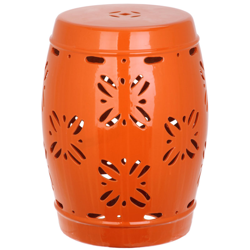 Tabouret de jardin en céramique Apsara, Orange
