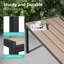Table de patio rectangulaire, plateau de table en grain de bois pour l'extérieur-1341290899