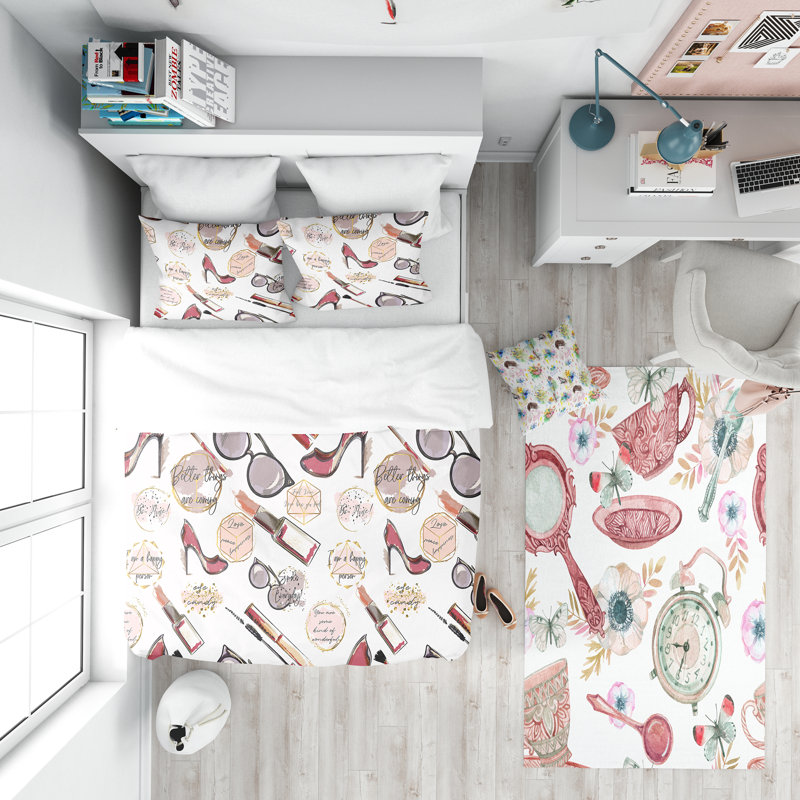 Ensemble de housse de couette modern adolescent, Housse simple + 1 taie décorative
