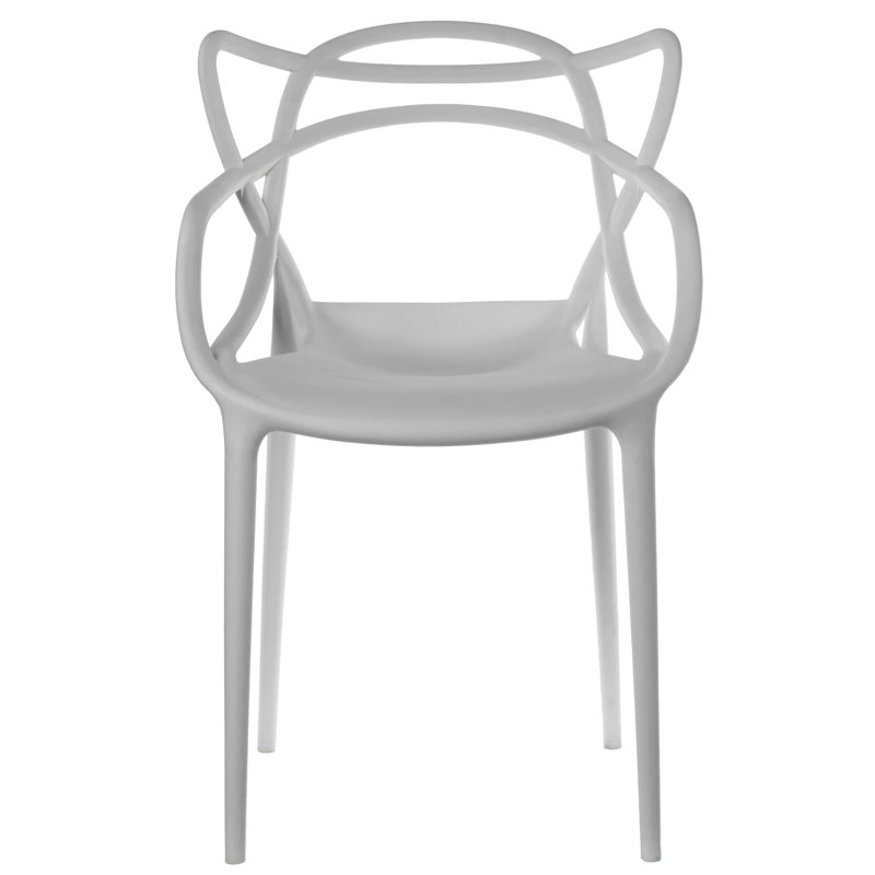 Davida 16'' H Stacking Armchair, Gray
