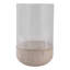 Porte-bougie ouragan moderne en verre rond avec base en marbre pour décoration de table-418466551