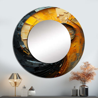 Lemon Labyrinth Nautilus Sprial - Nautilus Round Mirror Wall Decor_MTMIR117110