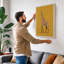 Standing Giraffe Modern - Wrapped Canvas-305129920-305129928