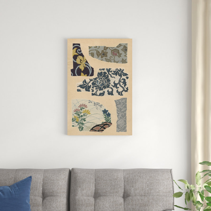 «Japanese Textile Design VII» par Ema Seizan, impression sur toile tendue, H 30 po x l 20 po x P 1,25 po