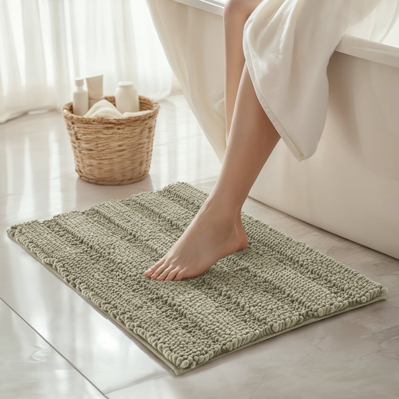 Tapis pour salle de bain Chenault, Simple - L 24 po x l 16 po, Taupe