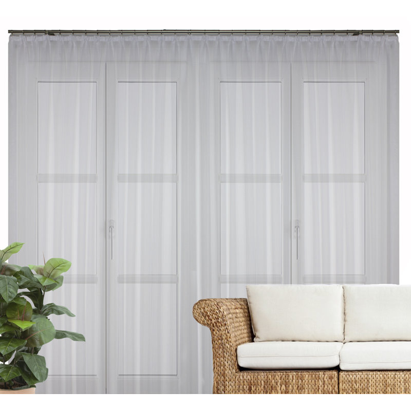 Paulson Pencil Pleat Semi Sheer Curtain, 300cm Width x 295cm Drop