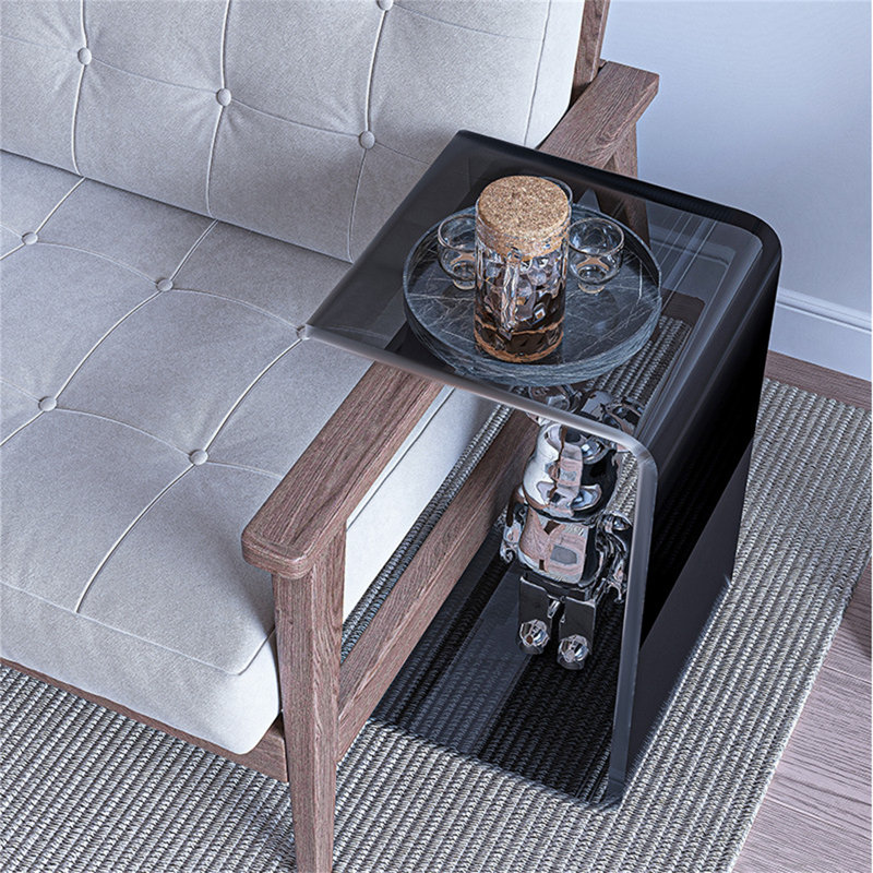 Clear Acrylic End Table, 25.6" Modern Side Table for Living Room & Bedroom, Small Space Nightstand or Coffee Table, Sturdy Transparent Accent Table