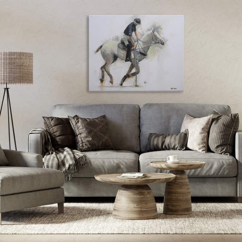 Polo Rider in Motion Canvas, design par Jadei, H 24 po x l 30 po