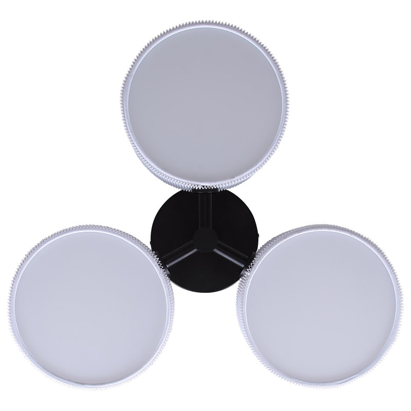 Gid 21.13 In. 3 Light Integrated LED Black Modern Semi Flush