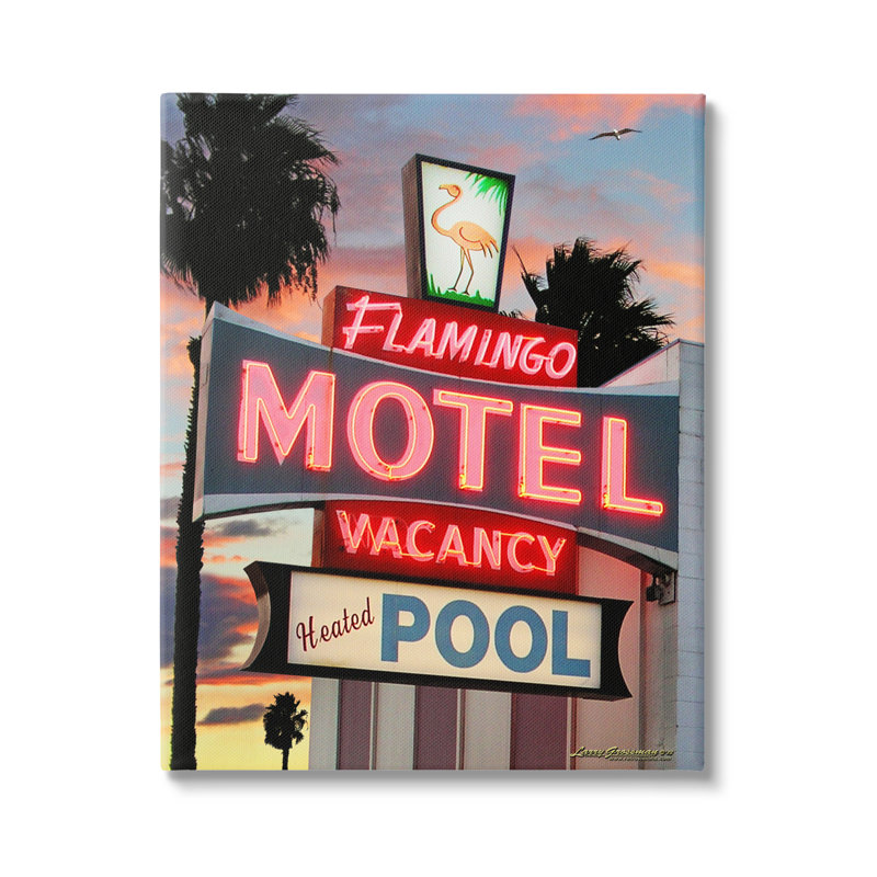 "Tropical Flamingo" sur toile par Larry Grossman, H 20 po x l 16 po x P 1,5 po