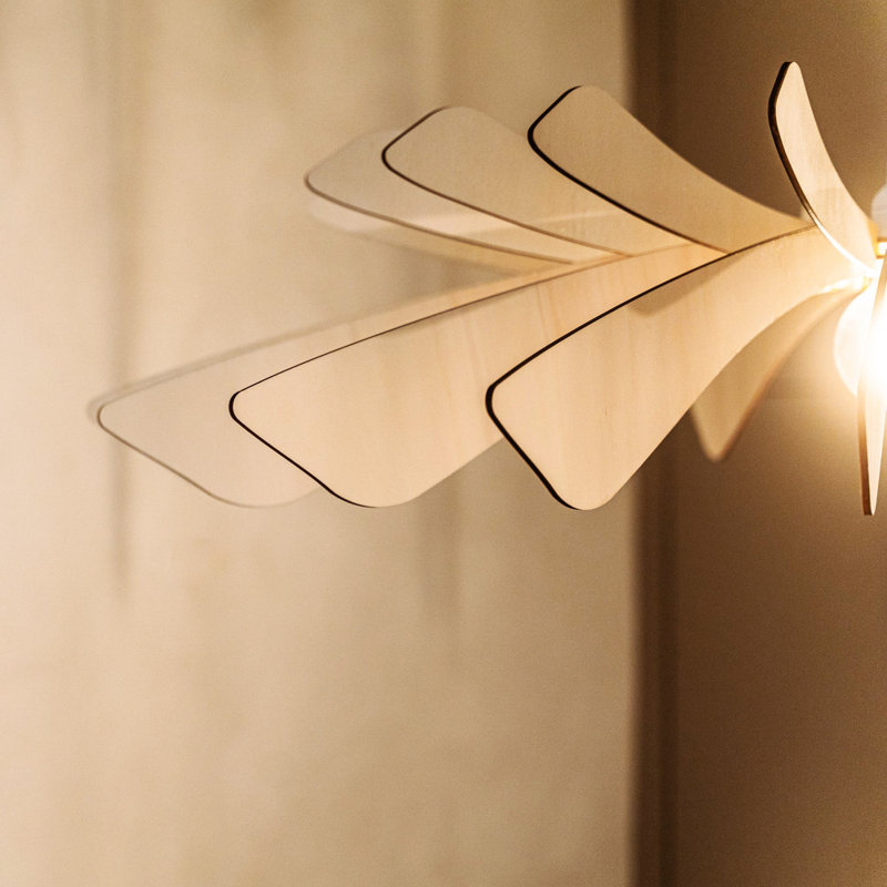 Luminaire suspendu 1 lumière Aurora, Cordon blanc, H 6,3 po x l 31,5 po x P 31,5 po