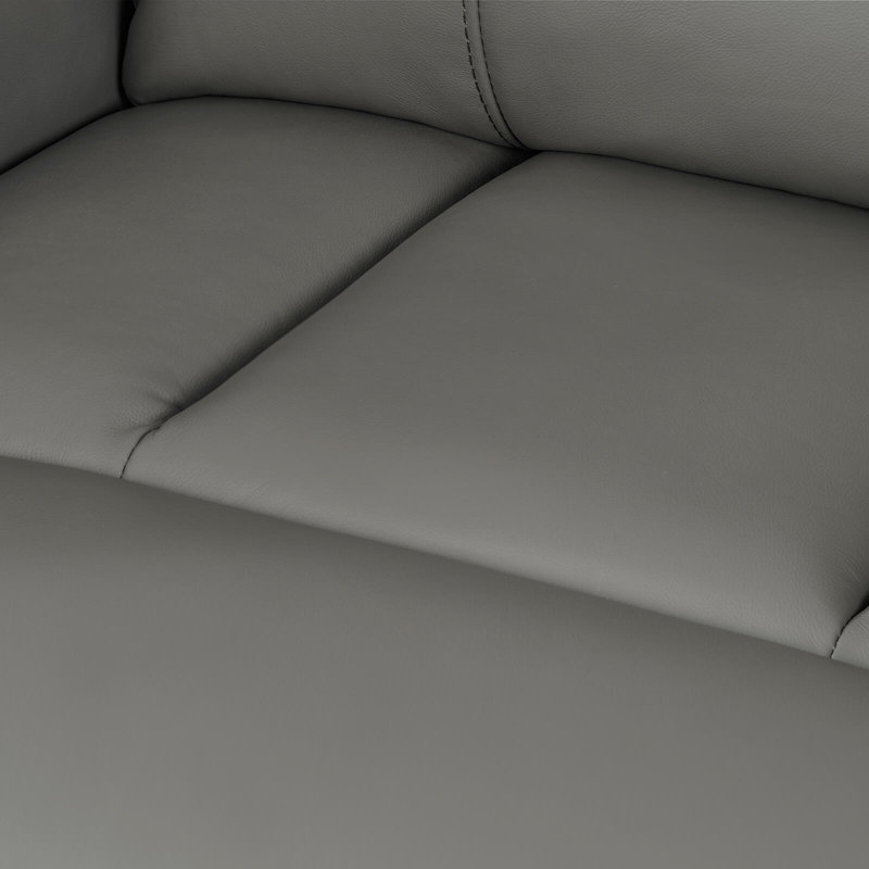Canapé inclinable en cuir avec porte-gobelet, Gris
