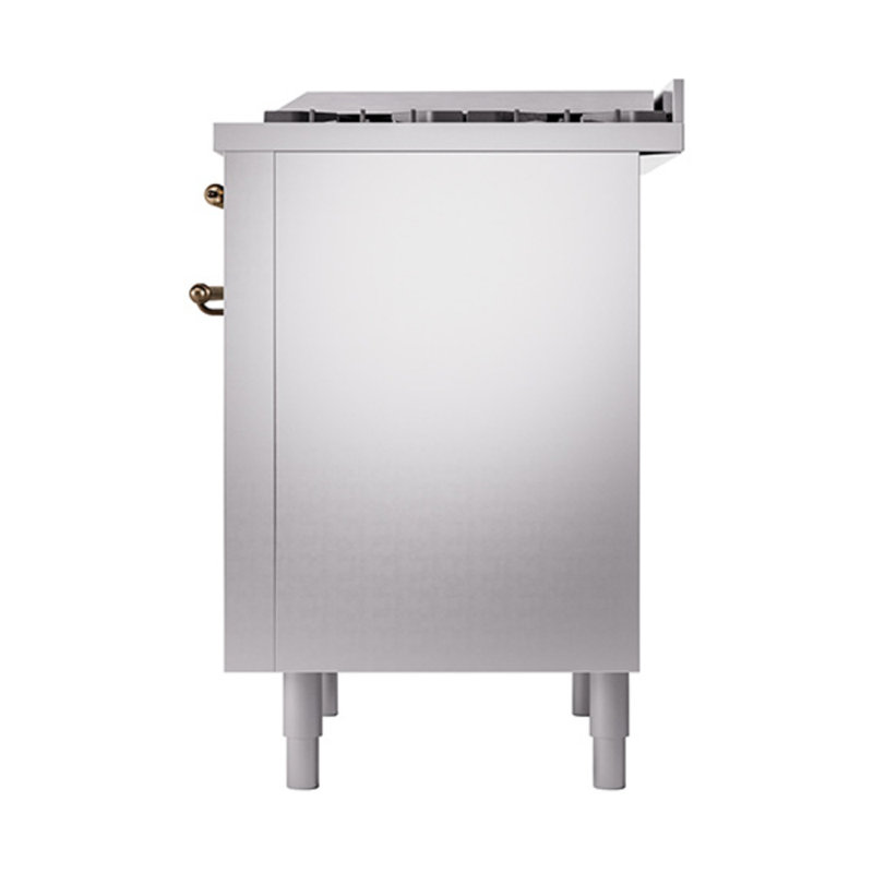 ILVE Nostalgie II Noblesse 36 in Dual Fuel Range, Stainless Steel/Bronze, Natural Gas