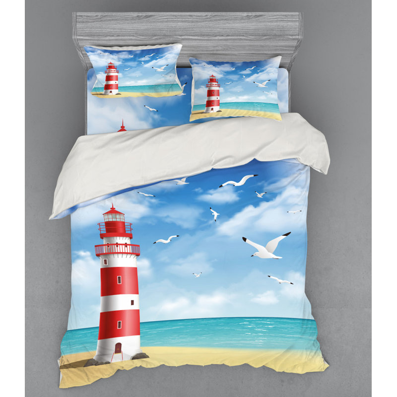 Coastal Duvet Cover, Queen Duvet Cover + 3 Additional Pieces