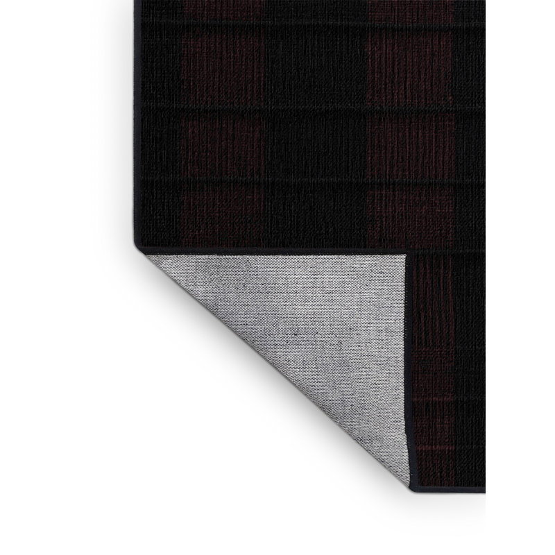Tapis damier noir lavable à la machine