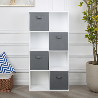 Jane 2x4 Bookcase with 4 Baskets