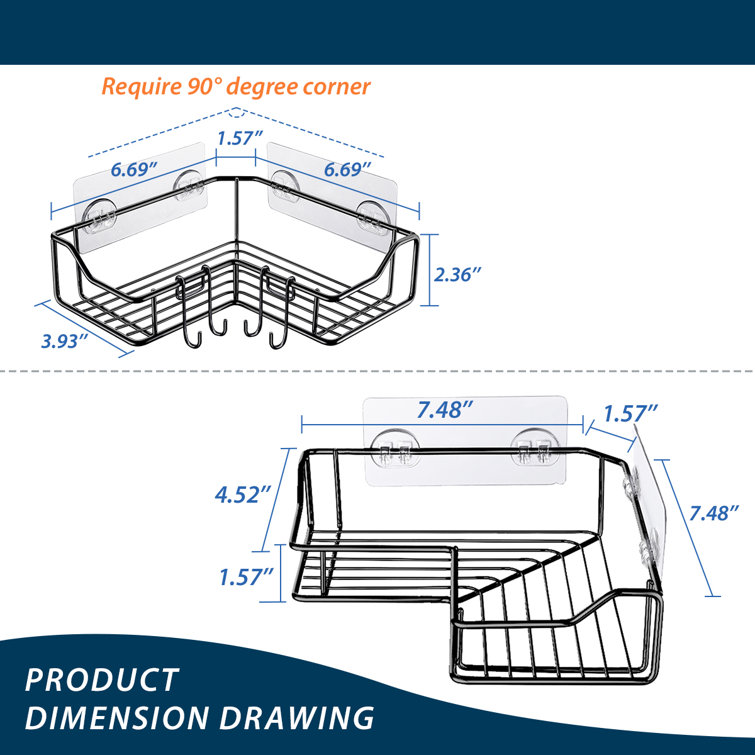 Rebrilliant Ingrun Adhesive Stainless Steel Shower Caddy & Reviews