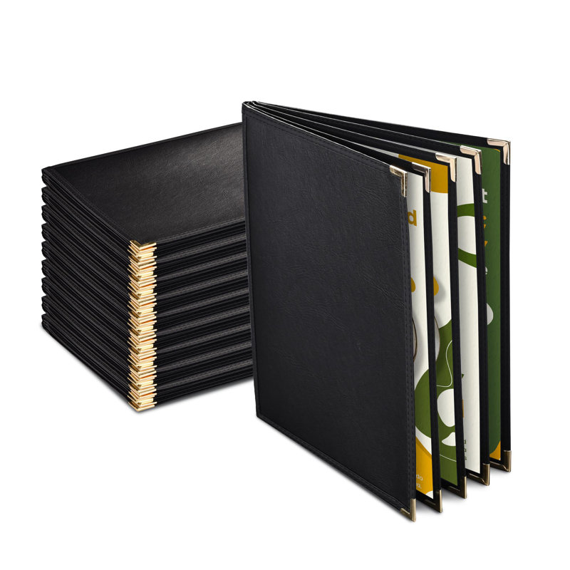 WeChef 10 Pack Restaurant Menu Covers 8.5" x 11" Book Style 8 Views Clear Cafe