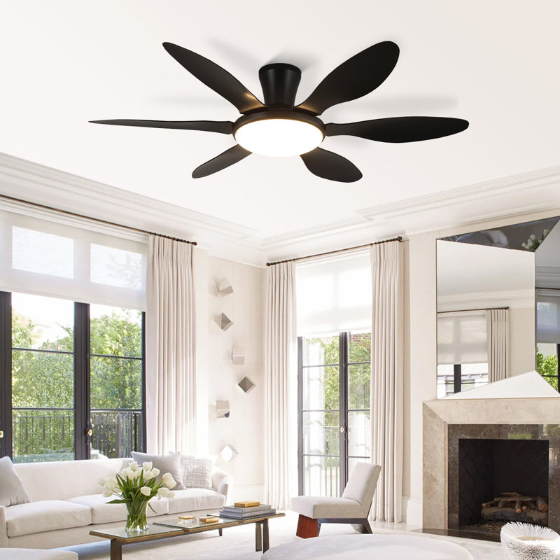 Ventilateur de plafond encastré et télécommande 51 po Cliffes, Noir