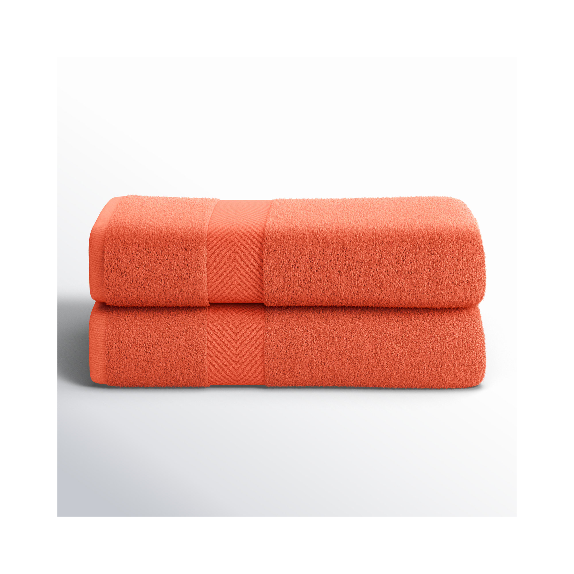 Hamachi Zero Twist 2 Piece 100% Cotton Bath Towel Set, Brick