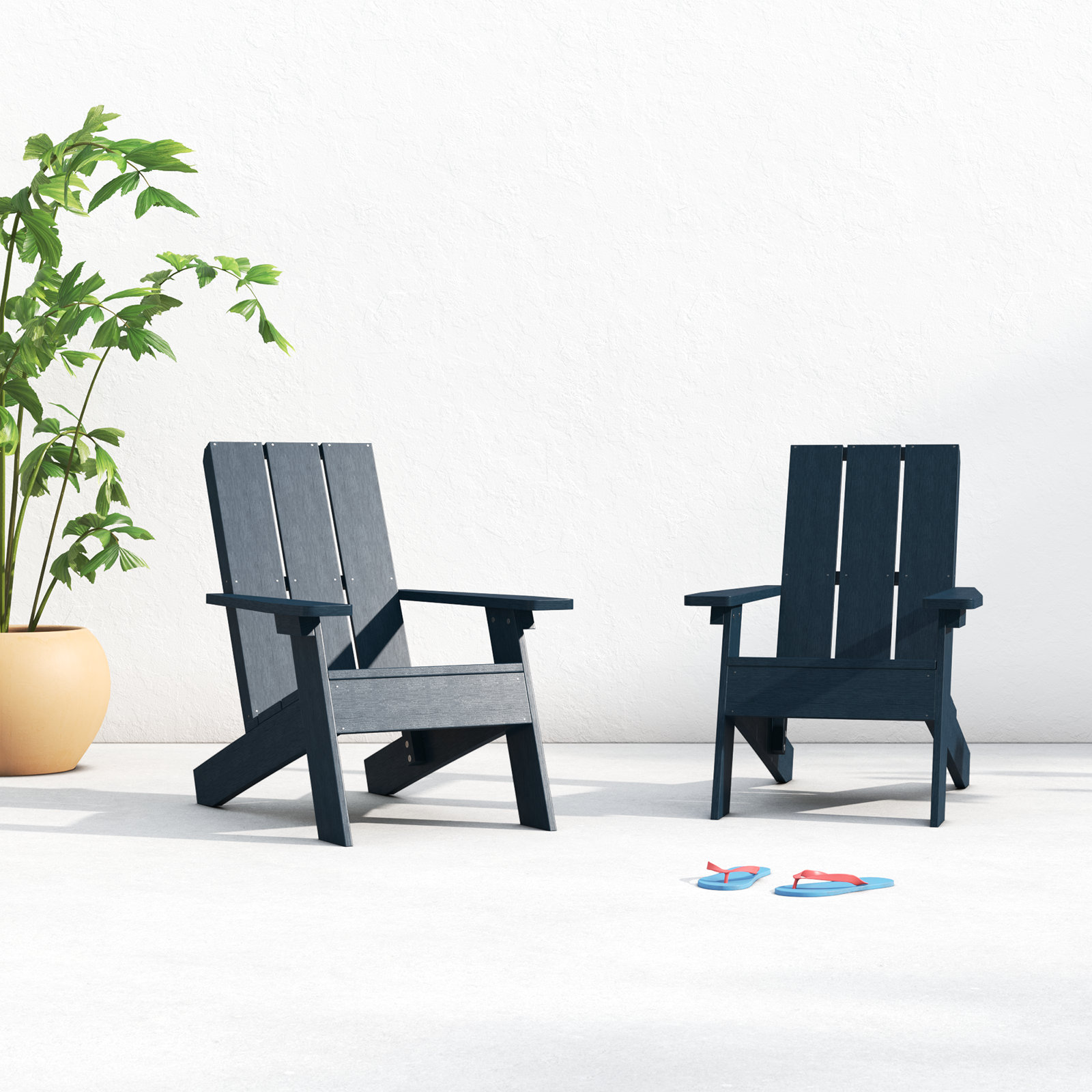 Byrnes Outdoor Adirondack Set, Blue