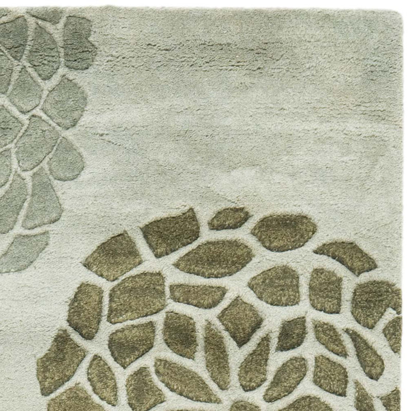 Tapis floral en laine touffeté à la main Soho, Tapis de couloir 2 pi 6 po x 12 pi