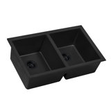 Ruvati 32 x 19 inch Granite Composite Undermount Double Bowl Kitchen Sink