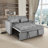 3-in-1 Convertible Sofa Bed With Reclining Backrest, Pull-out Couch With Pillows-1787867713