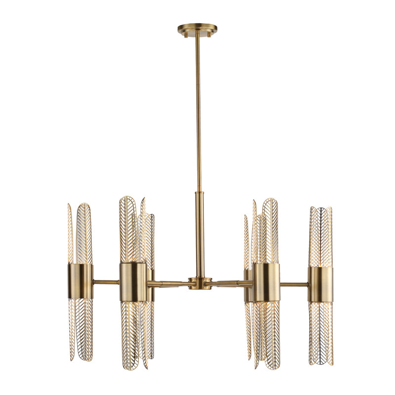 Everly Quinn Highfill 12 Light Brass Chandelier