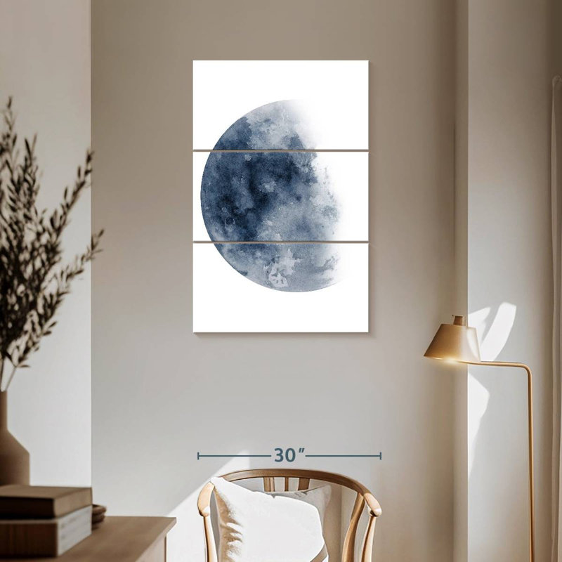 Lune bleue d'Oberle décroissant n ° 1, H 57 po x l 36 po