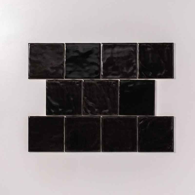 Carreau de céramique 4 po x 4 po Harvest, Gris anthracite brillant