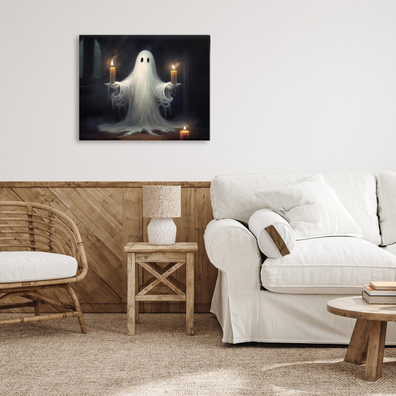 Toile fantôme Spooky Candlelit, design par LSR Design Studio, H 16 po x l 20 po