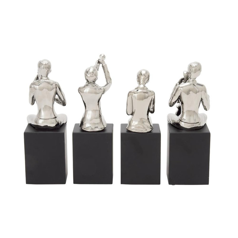 Ensemble de 4 figurines Vanderford, Noir/argenté