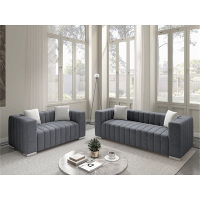 Clifford 2 Piece Velvet Living Room Set by Mercer41