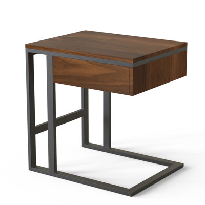 Table de bout avec rangement caché Wyonnia