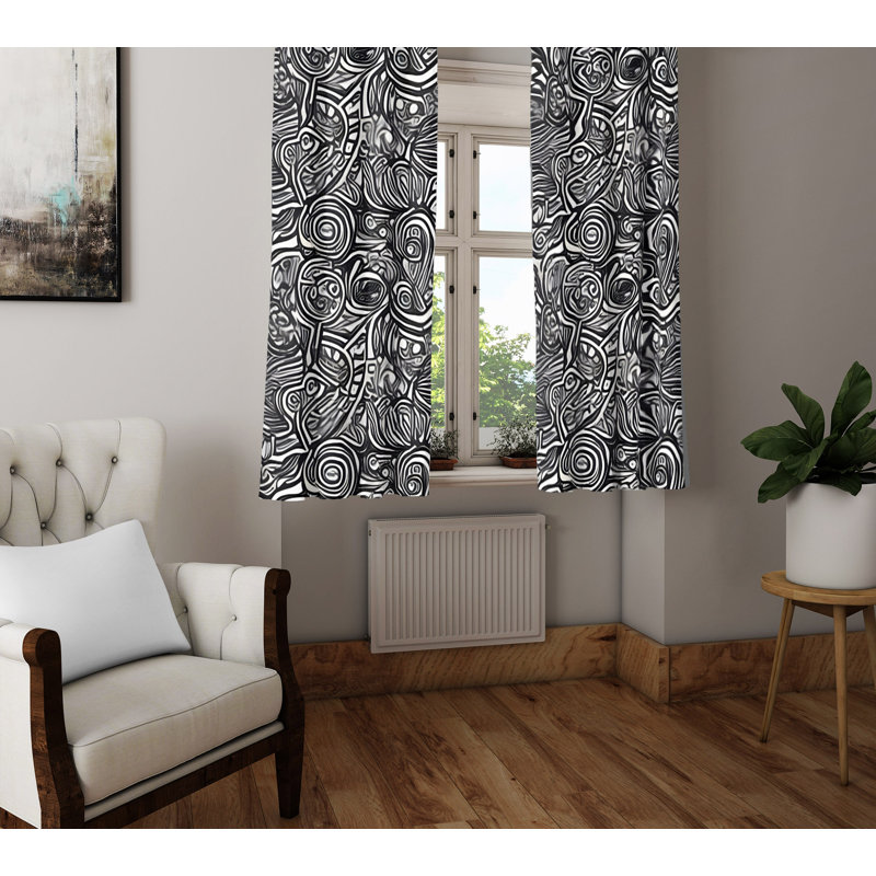 Bharati Semi Sheer Curtain Pair, 20" W x 61" L