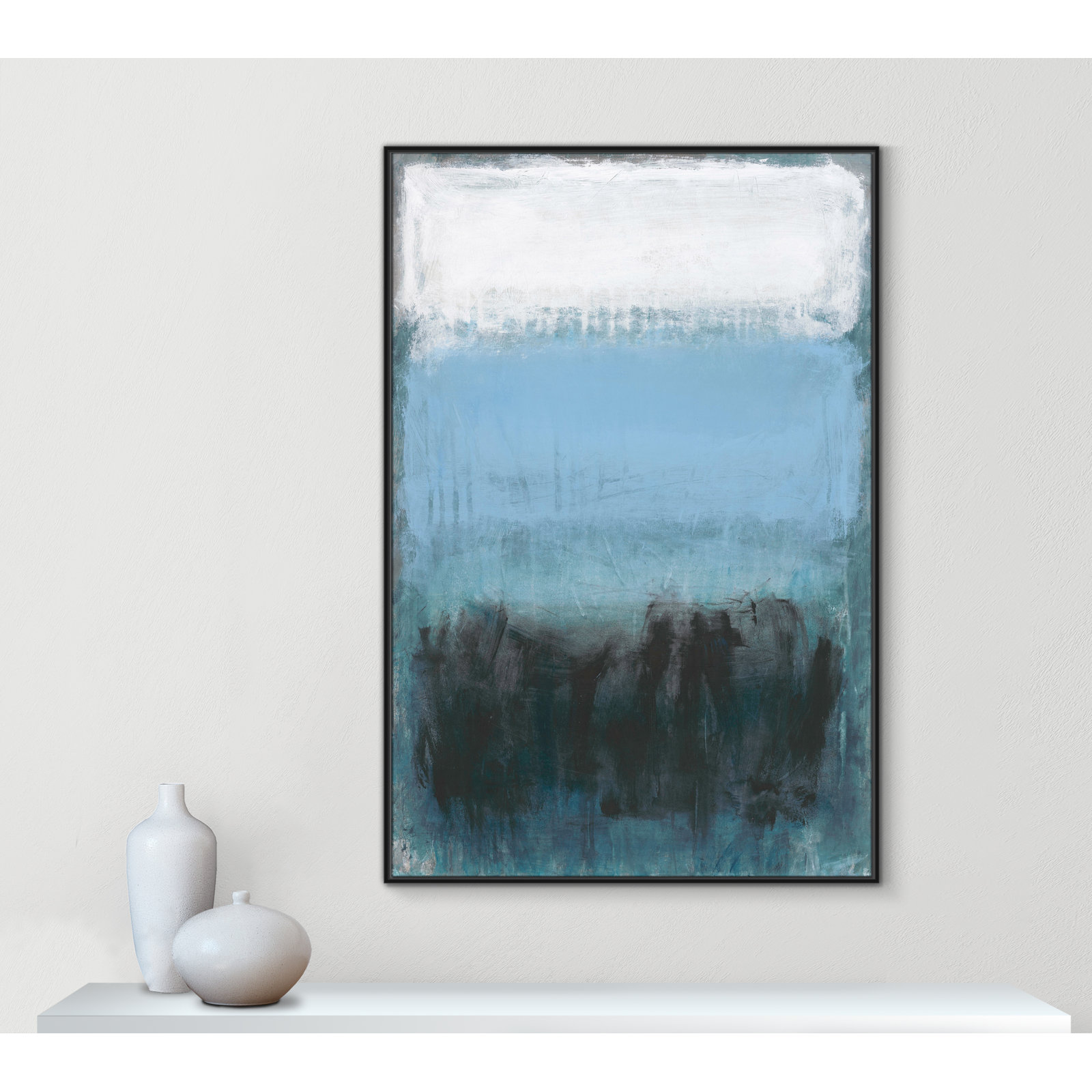 Coastal Nightfall by Filippo Ioco - Print, Black Framed Canvas, No Mat, 61.5" H x 41.5" W x 2" D