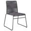 Ensemble de 2 chaises d'appoint empilables en corde tissée gris anthracite