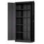 Armoire de rangement en métal de 72 po de hauteur, armoire verrouillable en acier à outils noir avec portes et 4 tablettes, grands classeurs pour systèmes de rangement de garage.