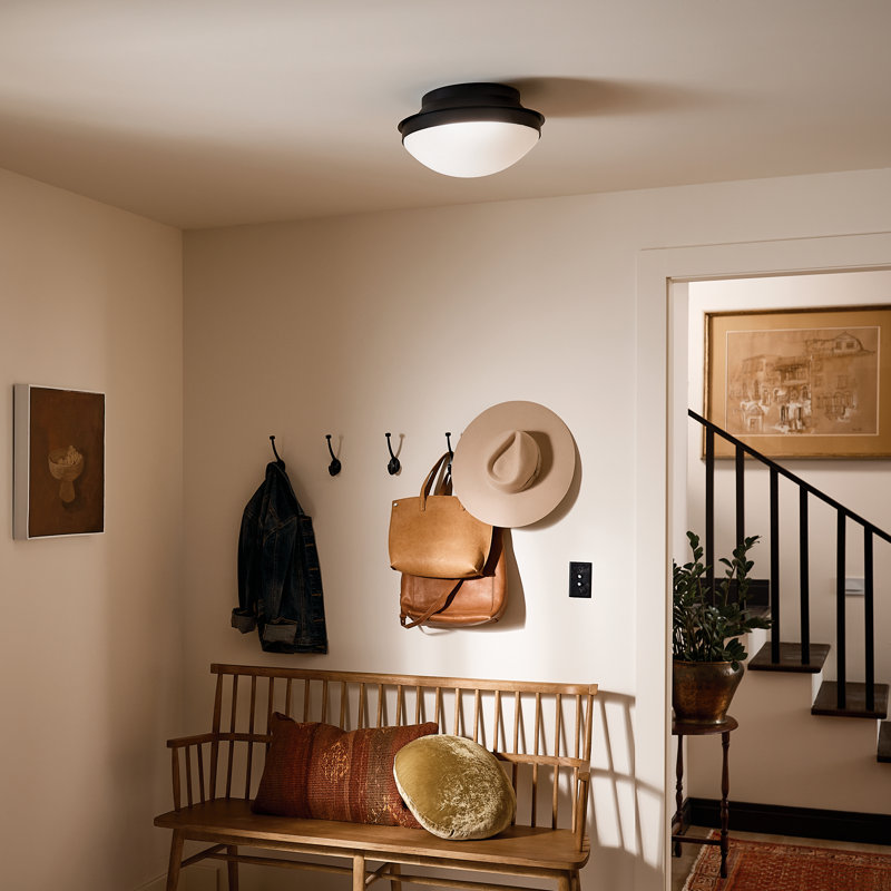 Zabir Glass Flush Mount, Black