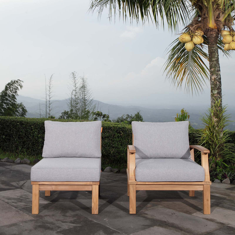 Modway Marina 2 Piece Outdoor Patio Teak Set, Gray