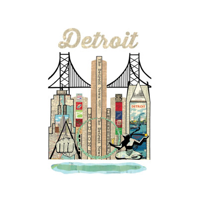 " Detroit Skyline " by Paper Cutz