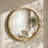 Round Solid Wood Framed Wall Mirror, Decorative Bathroom Vanity Mirror-1067851408-1067851438