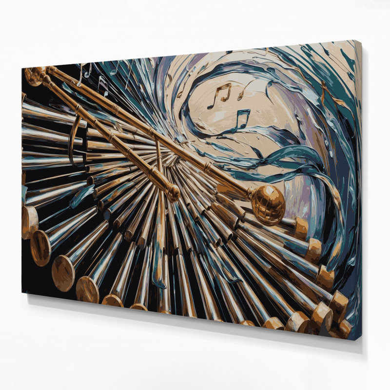 «Music Vibraphone», art mural sur toile noire, H 16 po x l 20 po