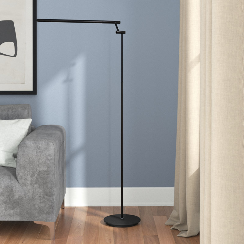 Guerin 59.5'' LED Swing Arm Floor Lamp, Black