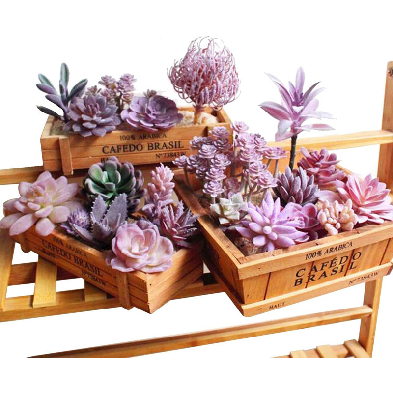 15-piece Style 7 Purple Artificial Succulent Plants