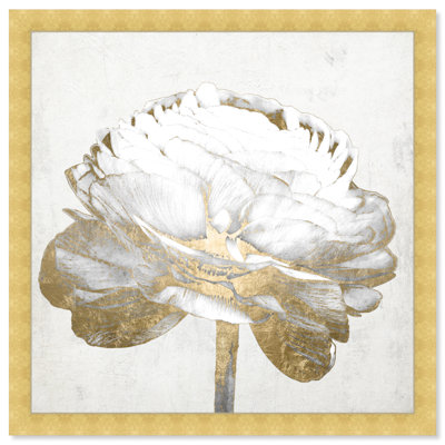 Gold And Light Floral " Gold And Light Floral II White " by Oliver Gal Painting Print