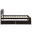 Lit simple en bois avec tiroirs de rangement et tête de lit-129169132
