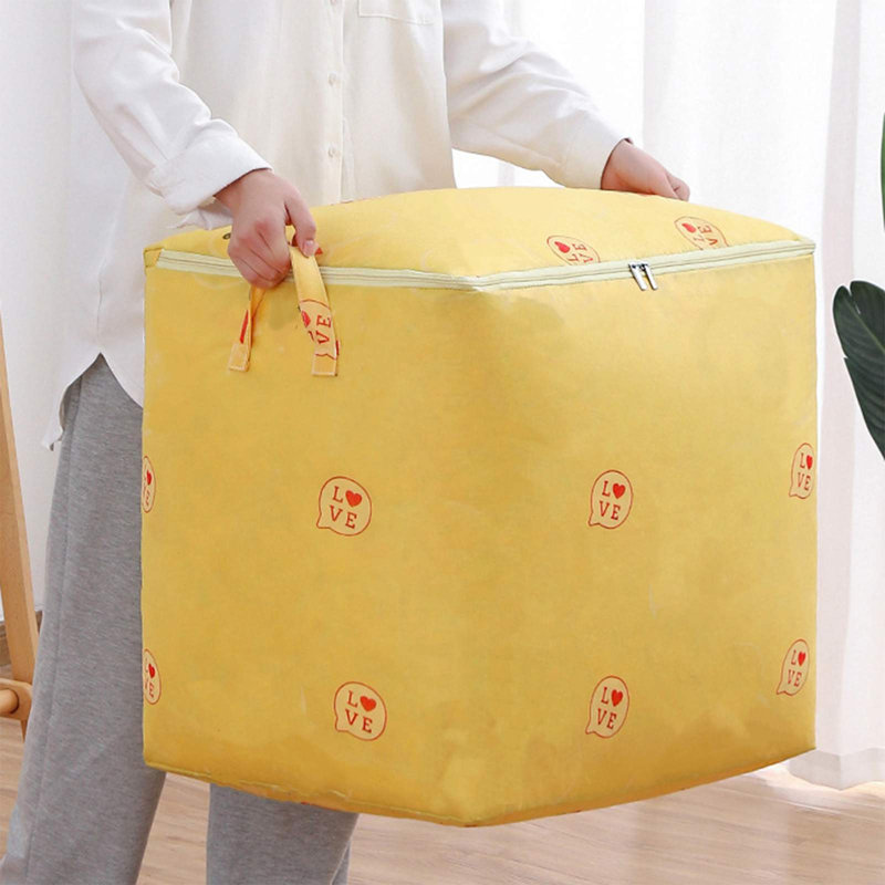  Storage Bins with Lids & Reinforced Handles, Clothes Storage Bags or Moving Packing Bags, Storage Basket Containers for Blanket, Comforter, Pillow, Bedding